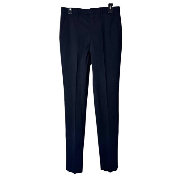 Coach Pants Women 30 Black Wool Flat Front Unfinished Hem Trousers Corpcore Care - Picture 1 of 10